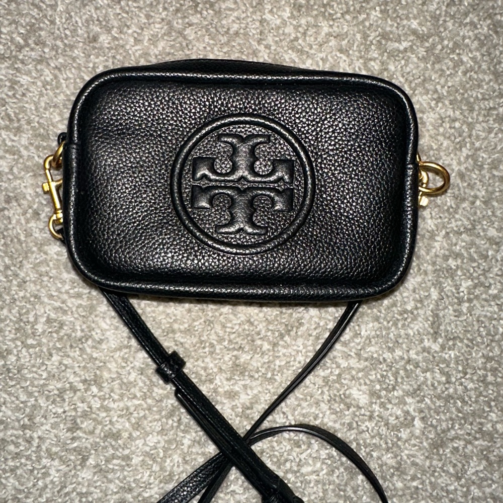 Tory Burch Black Pebbled Leather Crossbody